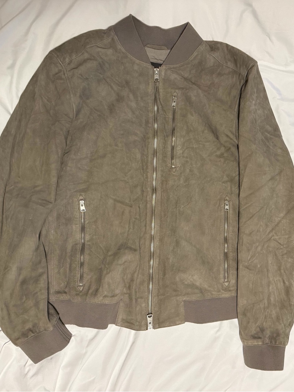 AllSaints Suede Bomber Jacket